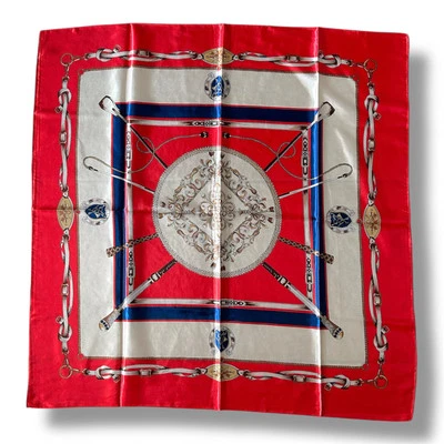 "Bufanda roja con beige y azul 35"" X 35"" pañuelo para mujer bufanda moda" Foto 1 de 2