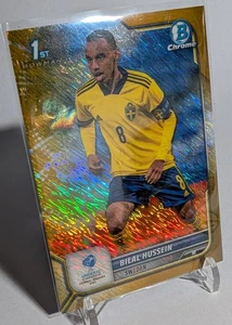 2022 Bowman Uefa #78 Bilal Hussein Gold Shimmer Refractor zu /50 Hertha BSC SWE - Bild 1 von 2