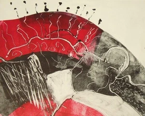 Original multimedia etching Carolle Blackwell (Cornish artist);‘Headland’ 1990 - Imagen 1 de 5