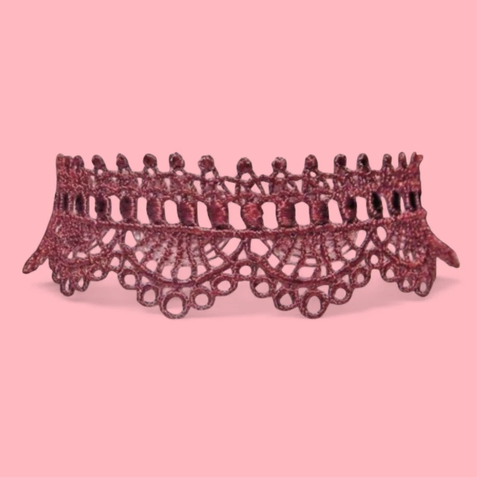COLLAR GARGANTILLA BANDA ENCAJE SIMPLE boho gótico rubor malva rosa cuello vieira T2 Foto 1 de 1