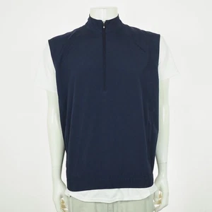 FootJoy Windbreaker Golf Jacket Vest Mens Small Navy Blue Windshirt Mock 1/4-Zip - Picture 1 of 4