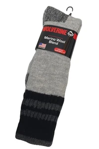 Calcetines acolchados Wolverine mezcla de lana merino - puño a rayas negro/gris - Imagen 1 de 2