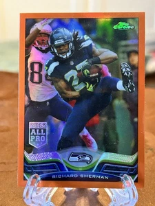 2013 Topps Chrome Richard Sherman Orange Refractor #156 Seattle Seahawks - Imagen 1 de 2