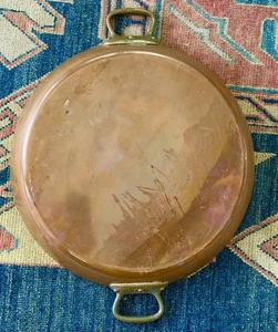 "Paellera de cobre vintage E. Dehillerin 16"" sartén forrada de estaño Francia" - Imagen 1 de 5