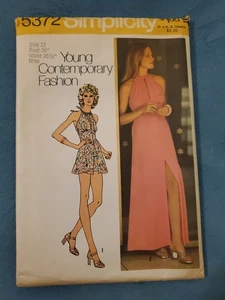 Simplicity 5372 Misses Halter Dress And Short Shorts Vtg 70s Size 12 B34 FF  - Picture 1 of 3