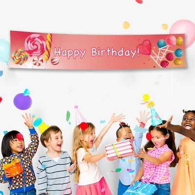 PERSONALIZADO Niñas Caramelo Piruleta Dulce 1er Cumpleaños Fiesta Banner Decoraciones Foto 1 de 2