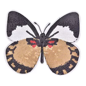 Huge butterfly reversible sequined sew on patches for clothes handmade DI-wp - Picture 1 of 9