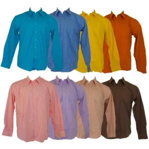 Camisa de vestir para hombre manga larga calce clásico formal con botones con cuello - Imagen 1 de 29