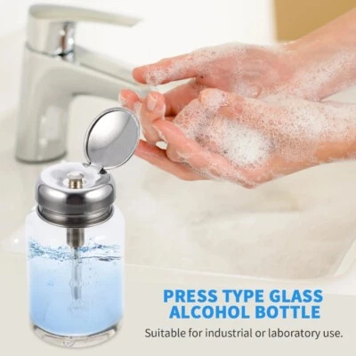 Makeup Polish Remover Clear Nail Glass Dispenser Pump Bottle Push Down Bottles - image 1 of 4