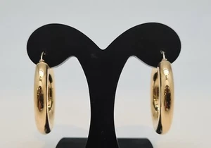 Boucles d'oreilles créole en Or jaune 18 carats Poids 4.70g - Picture 1 of 4