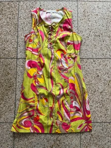 EMILIO PUCCI Vintage Multicolor Cotton Tunic Dress Lace-Up Print Italy IT40 - Picture 1 of 7