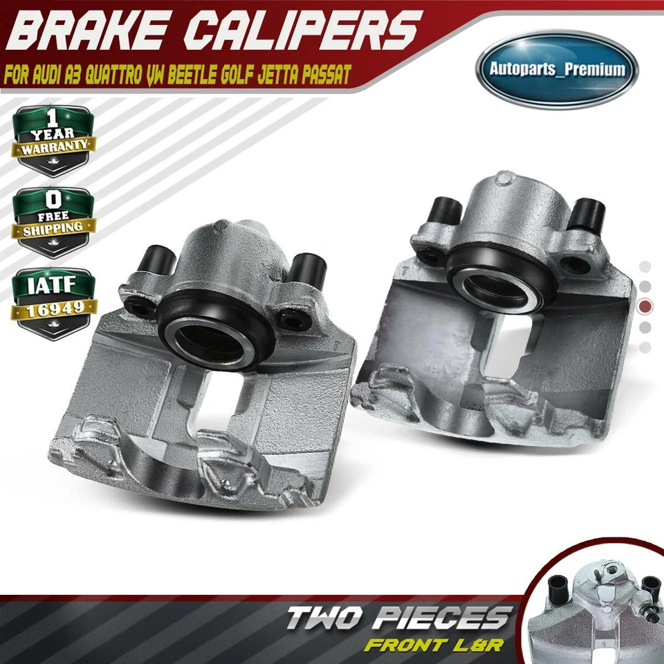 2pcs Front Left & Right Brake Caliper for Audi A3 A1 VW Beetle Golf Jetta Rabbit - Image 1 of 4