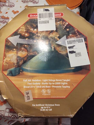 Home Logic Rotating Artificial Christmas Stand Revolving 2 Outlets Tree Xmas - - Image 1 of 4