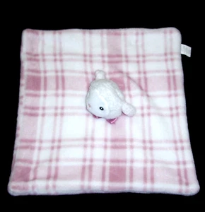 Lila & Jack Pink White Lamb Baby Blanket Plaid Plush Security Lovey 2 Ply - Picture 1 of 2