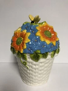 PIER 1 IMPORTS Frühling Blumenkorb FLORAL - KEKSDOSE KANISTER - Bild 1 von 8