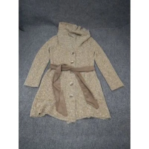J. Jill Sweater Cardigan Wool Alpaca Blend Womens Medium Belted Beige Turtleneck - Picture 1 of 11