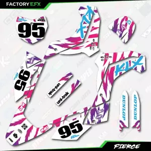 White Retro Fierce Graphics Kit fits Kawasaki 08-18 KLX140 KLX 140 Decals - Foto 1 di 5