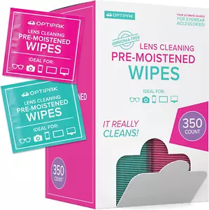 Pre-Moistened Wipes Glasses and Lens Cleaner - Wrapped Disposable Wipes Eyeglass - Picture 1 of 17