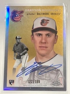 2023 Topps Chrome Platinum Refractor Grayson Rodriguez RC Auto /199 Orioles - Bild 1 von 2
