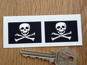 SKULL & CROSSBONES Car Bike STICKERS 1.5" Custom Motorcycle Biker Rocker Hot Rod - Picture 1 of 1