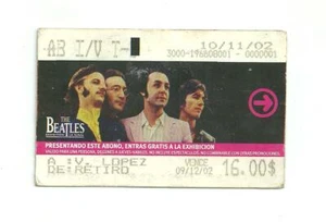 BILLETE DE TREN EDICIÓN EXPOSICIÓN LOS BEATLES BUENOS AIRES ARGENTINA 2002 - Imagen 1 de 2