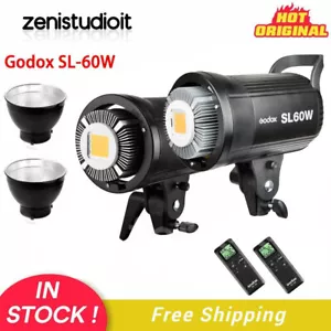 US 2 * Godox SL-60W 5600K Bowens LED lampada video luce continua con telecomando - Foto 1 di 12