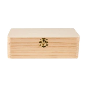 Wooden Box with Catch Rectangular Pine Wood Multipurpose Wooden Storage Unit AUS - Picture 1 of 7