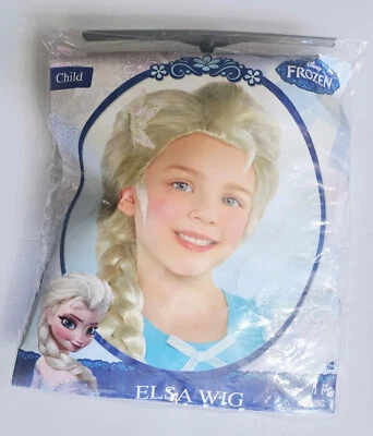Disney Frozen Elsa Niño Peluca Princesa Pelo Trenzado Disfraz Halloween NUEVO Foto 1 de 2