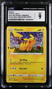 Pikachu Pokémon 2020 General Mills 25th Anniversary #swsh039 Holo Cgc 9 Mint - Picture 1 of 1