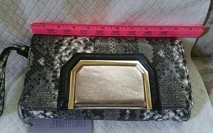Jennifer Lopez - White Python Snakeskin - Adriana Clutch - MSRP $69.00 - NWT - Picture 1 of 4