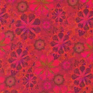 Robert Kaufman Venice Wide Sateen 220452 3 Red Floral 108" Cotton - Picture 1 of 1