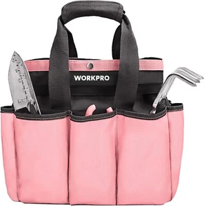 Garden Bag, Garden Tool Tote Storage Bag with 8 Pockets, Pink - Picture 1 of 6