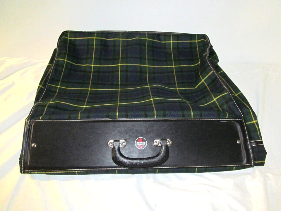 Vintage Atlantic Garment Bag Blue/Green/Black/Yellow Tartan Scotch Plaid - Image 1 of 4