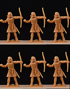 Cherilea Recasts - 6 Saxon Archers- unpainted 60mm plastic - COLORS VARY - Picture 1 of 1