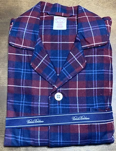 Brooks Brothers Blue Burgundy 2 Pc Shirt & Lounge Pants PJ Set - XL MSRP: $98 - Picture 1 of 5
