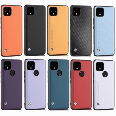 Hot Plain Leather Fabric Coated Rubber Case Cover For Google Pixel 4 4XL 4A 5G - Image 1 of 4
