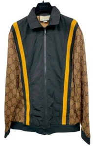 Gucci Jersey GG Eagle Print Jersey XS Track Jacket Brown Black 54553 Women Men - Picture 1 of 10