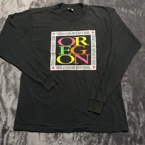 Oregon vintage anni 90 scolorito neon manica lunga XL invecchiato - Foto 1 di 7