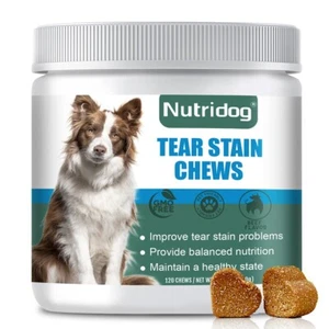 Dog and Cat Tear Stain Prevention Chewable Tablets 120 Tablets Beef Flavor - Picture 1 of 7