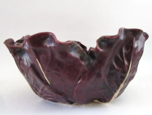 Seltene signierte PatriciaGarrett California Pottery große rot lila Kohlschale 1990 - Bild 1 von 11