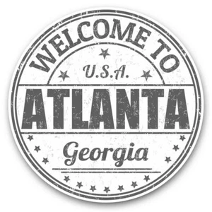 2 x Vinyl Stickers 20cm (bw) - Welcome To Atlanta Georgia USA #40139 - Afbeelding 1 van 8