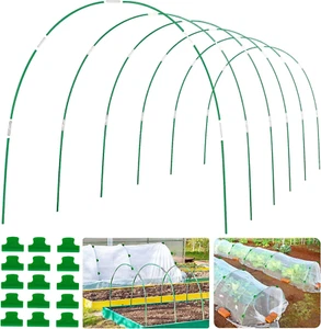 Greenhouse Hoops Grow Tunnel 6 Sets of 8FT Long Garden Hoops, Rust-Free Fibergla - Picture 1 of 7