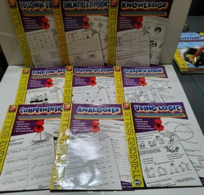 9 SET REMEDIA PUBLICATIONS THINKING SKILLS WORKBOOKS HOMESCHOOL READING UNUSED - Image 1 of 4