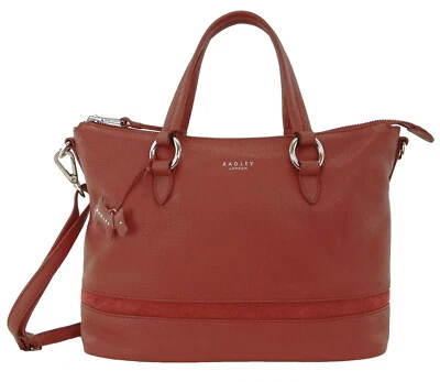 Radley Red Bag Satchel Medium Zip Top Multiway Top Handle Handbag Eel Alley - image 1 of 4