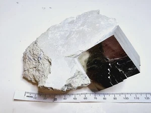 Cubic Pyrite on Matrix XL Highest Quality Navajun Spain 3.5cm Cube Large - Picture 1 of 11