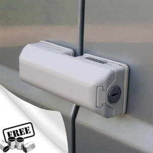 Van High Security WHITE Door Lock For Sliding Side & Rear Door Milenco 3056+CP - Picture 1 of 13