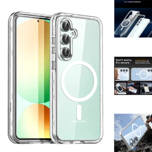 Magnetic Magsafe Case For Samsung Galaxy S24 FE 5G Clear Shockproof Hard Cover - Picture 1 of 10