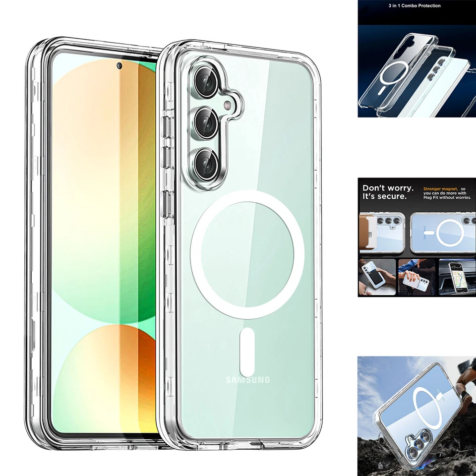 Magnetic Magsafe Case For Samsung Galaxy S24 FE 5G Clear Shockproof Hard Cover - Image 1 of 4