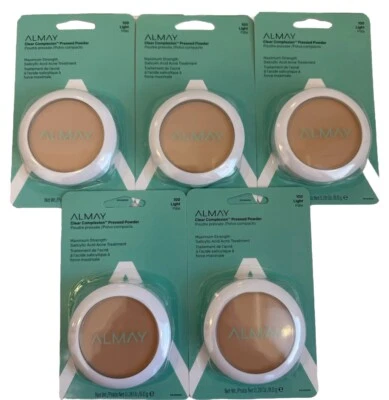 (5) Almay Clear Complexion Pressed Powder 100 Light- Sealed - Image 1 of 4
