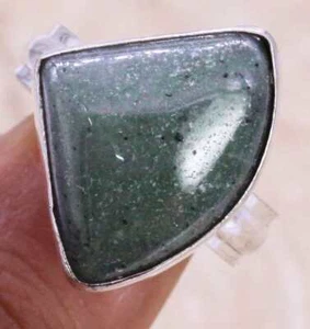 Green Aventurine 925 Silver Plated Handmade Ring US Size 8.5 Ethnic - Picture 1 of 3